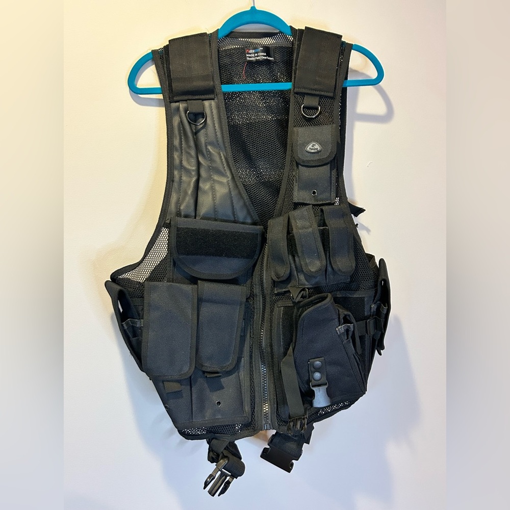 Fidragon Tactical Vest Paintball Sualin Field Gear Adjustable Black